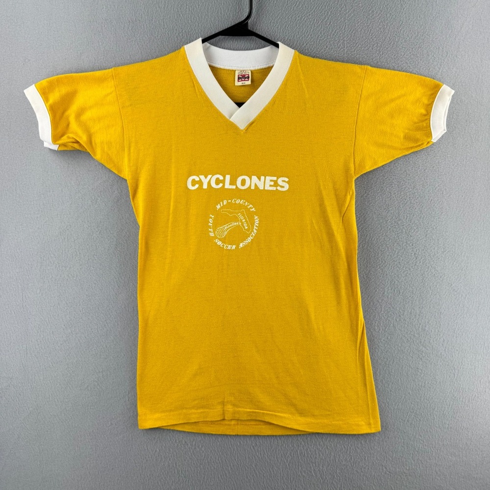 Vintage 60s Soccer Jersey Shirt Mens Medium MASON Florida Cyclones